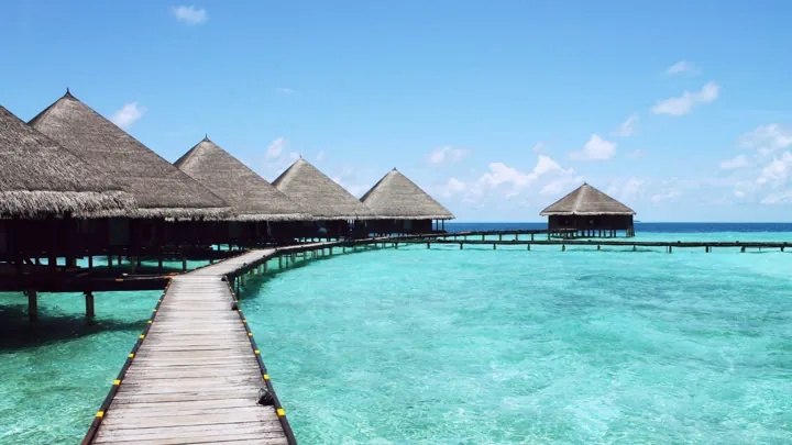 Overwater villas in the Maldives