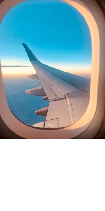 View of a wing from an airplane window